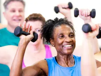 Member enjoying an exercise class