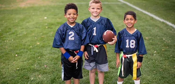 Small kids at YMCA youth football