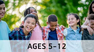 YMCA Summer Day Camp for ages 5-12, group of kids playing outside
