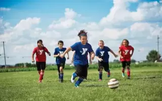 Kids playing soccer